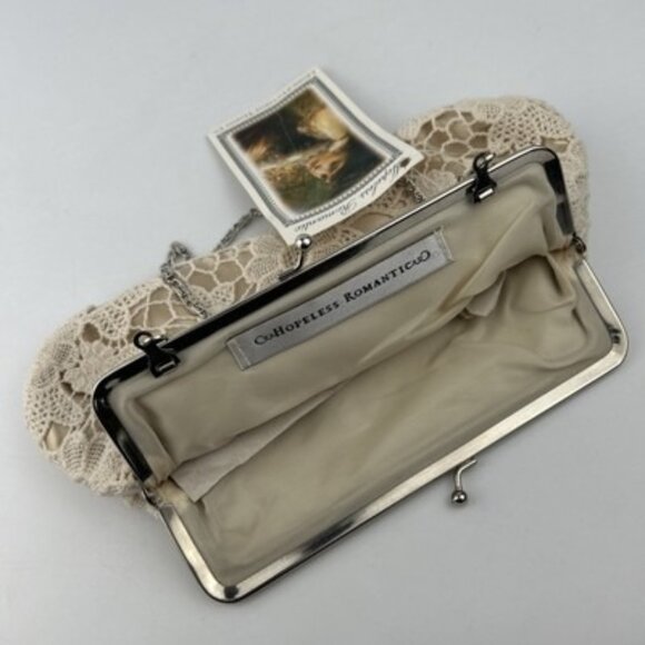 Vintage Evening Bag Hopeless Romantic Handstitched in Victorian Style Chain NOS - Picture 7 of 12